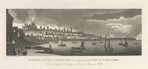 Peter Mazell A View of Part of London as it appeared in the Great Fire of 1666