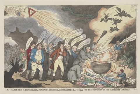 Thomas Rowlandson A Charm for a Democracy, Reviewed, Analysed and Destroyed January 11th, 1799 to the Confusion of its Affiliated Friends
