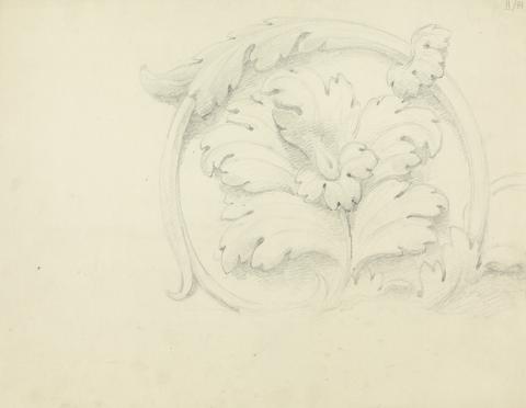 Sir Robert Smirke the younger Detailed Sketch of the Stone Relief of a Flower