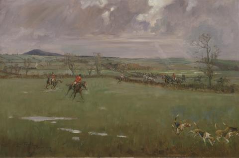 Lionel Edwards The Quorn Running Towards Quenby Hall