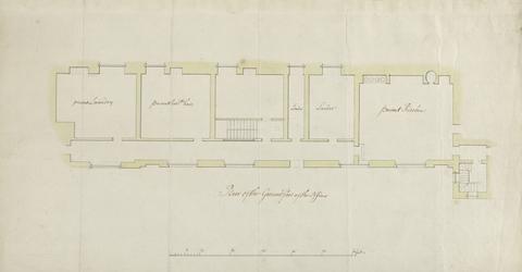 James Wyatt Cobham Hall, Kent: Plan of the Ground Floor of the Offices