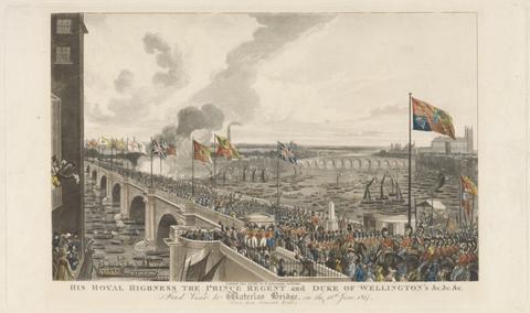 unknown artist His Royal Highness The Prince Regent and Duke of Wellington and a First Visit to Waterloo Bridge