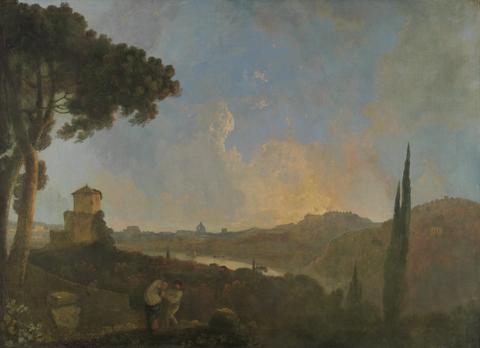 Richard Wilson RA A View of the Tiber with Rome in the Distance