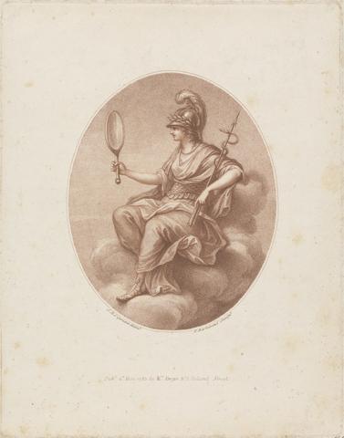Francesco Bartolozzi RA Prudence, Holding a Land Mirror and an Arrow with a Serpant