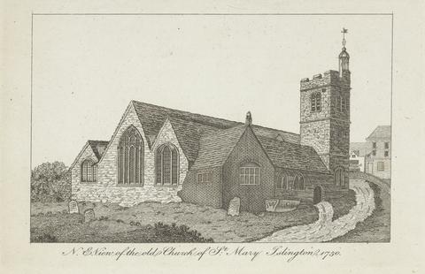unknown artist North East View of the Old Church of St. Mary, Islington