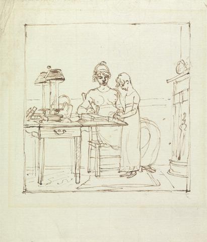 Benjamin West Woman and Girl at a Writing Desk