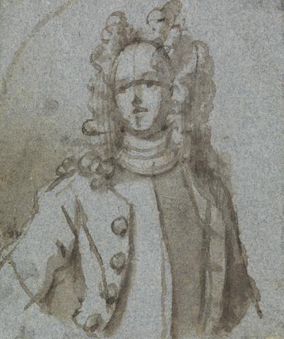 Sir James Thornhill Portrait of a Man Wearing a Full-Bottomed Wig
