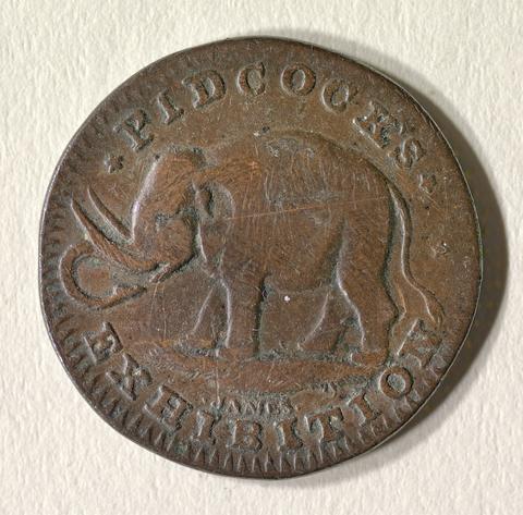 Pidcock's Royal Menagerie (London, England) Pidcock's Royal Menagerie farthing token.