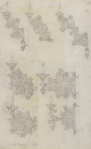 Augustus Welby Northmore Pugin Designs for Gothic Candle Branches