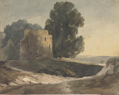 Thomas Sully Landscape with Ruined Castle, Trees