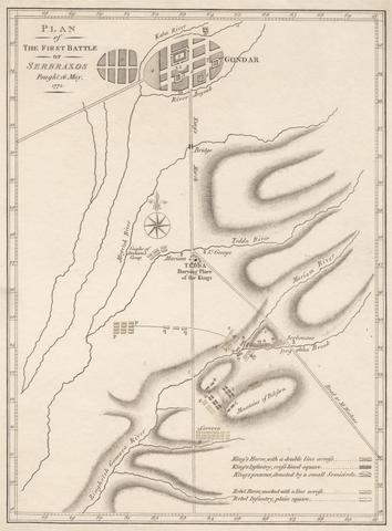 unknown artist Plan of the First Battle of Serbraxos Fought 16 May 1772