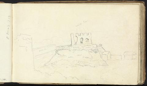 Album of Landscape and Figure Studies: Sketch of Castle Ruins