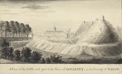Peter Toms RA A View of the Castle and Part of the Town of Oswestry, in the County of Salop
