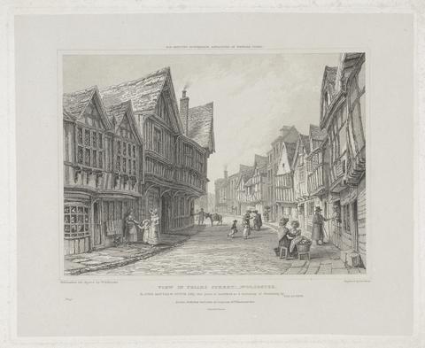 John Le Keux View in Friars Street, Worcester
