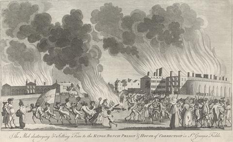 unknown artist The Mob Destroying and Setting Fire to the King's Bench Prison and House of Correction