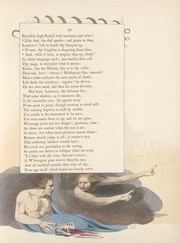 William Blake Young's Night Thoughts, Page 33, "Like That, the Dial Speaks; and Points to Thee"
