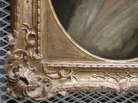unknown artist British Louis XV style frame with oval inlay