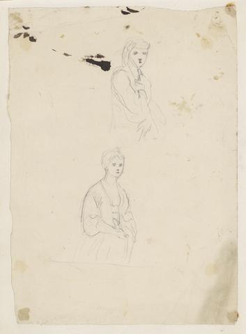 Sir Joshua Reynolds RA Two Sketches of Woman