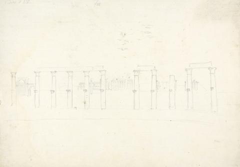 James Bruce No. 26 drawings of temple remains at Baalbec or Palmyra