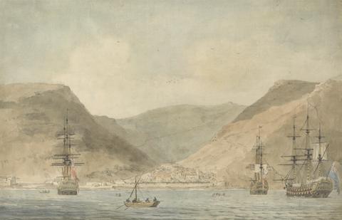 View of Jamestown, St. Helena, From the Sea with Shipping