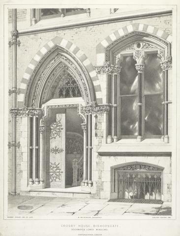 Robert Dudley Crosby House, Bishopsgate, Doorways and Lower Windows