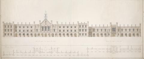 William Wilkins Elevation of a Proposed Design for King's College, Cambridge