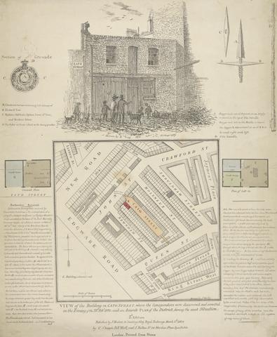 unknown artist View of the Building in Cato Street where the Conspirators were Discovered and Plan of the District