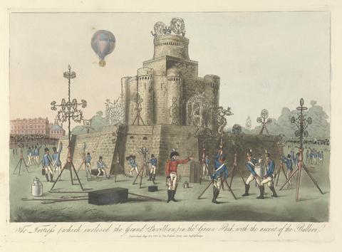 unknown artist The Fortress (which inclosed the Grand Pavilion) in the Green Park, with the ascent of the Balloon