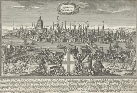 Martin Engelbrecht Londinum, London. General Prospect post 1666