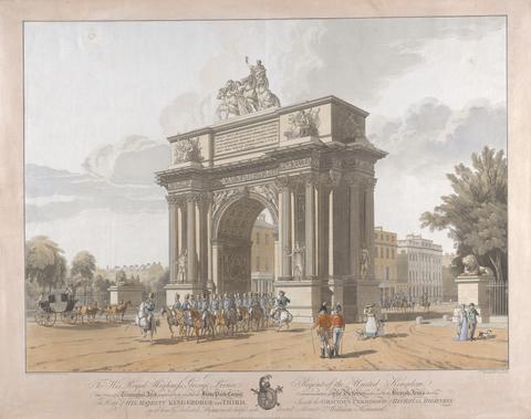 Robert Havell View of a Triumphal Arch Proposed to be Erected at Hyde Park Corner Commenorative of the Victory ...King George III