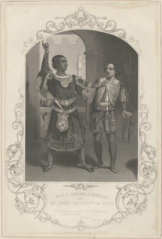 Benjamin Holl Mr. G. V. Brooke as Othello and James Bennett as Iago - 'Othello,' Act III, Scene III