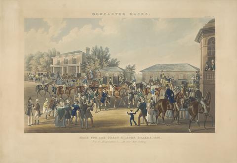 John Harris Doncaster Races: Race for the Great St. Leger Stakes, 1836 - Joy & Desperation!-Allover but Settling