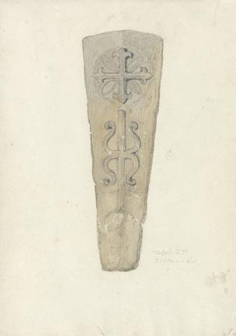John Sell Cotman Study of a Coffin Lid from a (?) Norfolk Church
