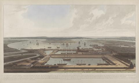 William Daniell London Docks: 6 Views: East India Docks, 1808