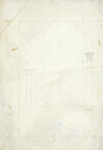 James Bruce Temple at Baalbec: Sheet of Sketches of Columns