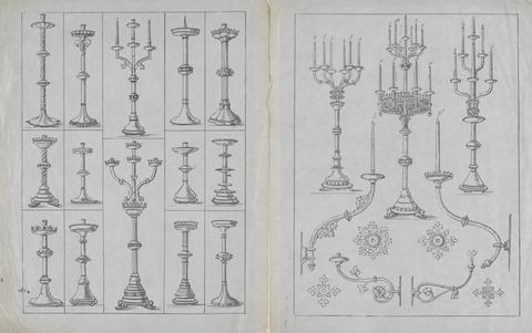 Designs for Gothic Candle Sticks and Branches