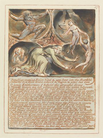 William Blake Jerusalem, Plate 87, "Repelling weeping Enion...."
