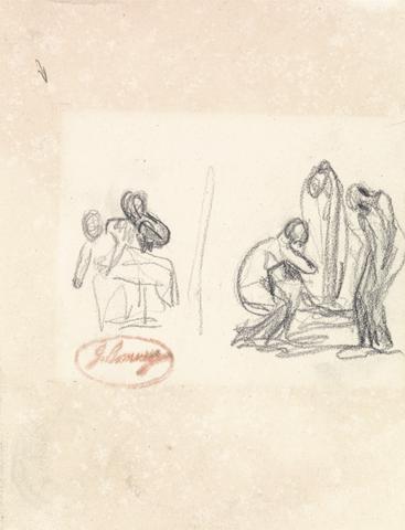 George Romney Two Sketches of Children at Play