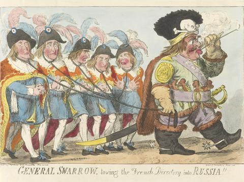 Isaac Cruikshank General Swarrow Towing the French Directory into Russia