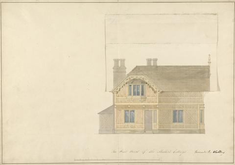 Sir Jeffry Wyatville The Miller's Cottage at Chatsworth, Derbyshire: West Front Elevation