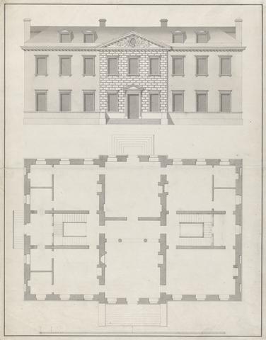 James Gibbs Design for an Unidentified Town House: Elevation and Plan