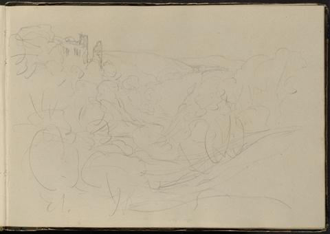 William Brockedon Sketch of a Landscape with Castle in the Distance