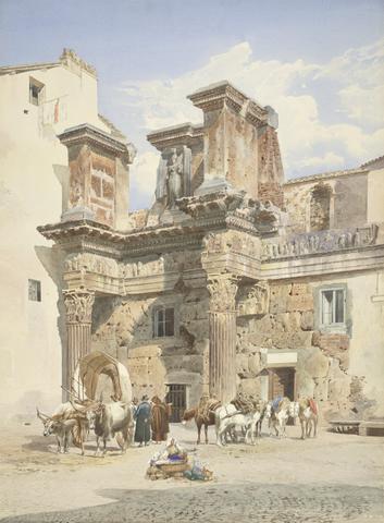 Thomas Hartley Cromek Le Colonnacce, Rome: Remains of the Inner Walls of the Forum of Nerva