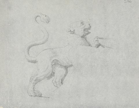 Sir Robert Smirke the younger Sketch of a Lion, From a Sculpture