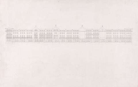 Sir Jeffry Wyatville Designs for the Facade and Ground Plan of a Prison