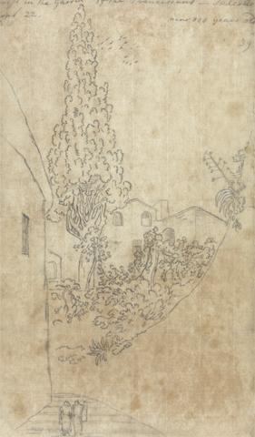 John Robert Cozens Cypress in the Garden of the Franciscans at Salerno