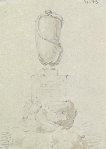 Sir Robert Smirke the younger Study of a Tombstone, Carved in the Shape of an Urn