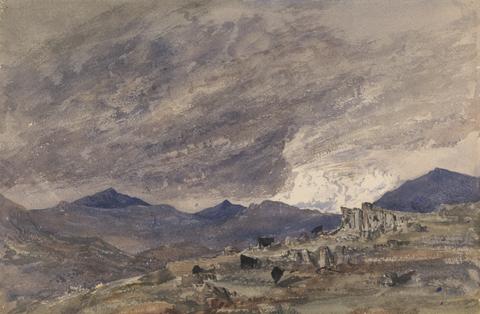 Barbara Bodichon View of Snowdon with a Stormy Sky