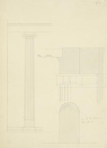 Sir Robert Smirke the younger An Architectural Drawing of One of the Pillars in the Interior of a Temple