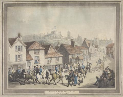 Thomas Rowlandson Fox-hunting [set of four]: 4. Return from the Chase. / Scene at Eaton
